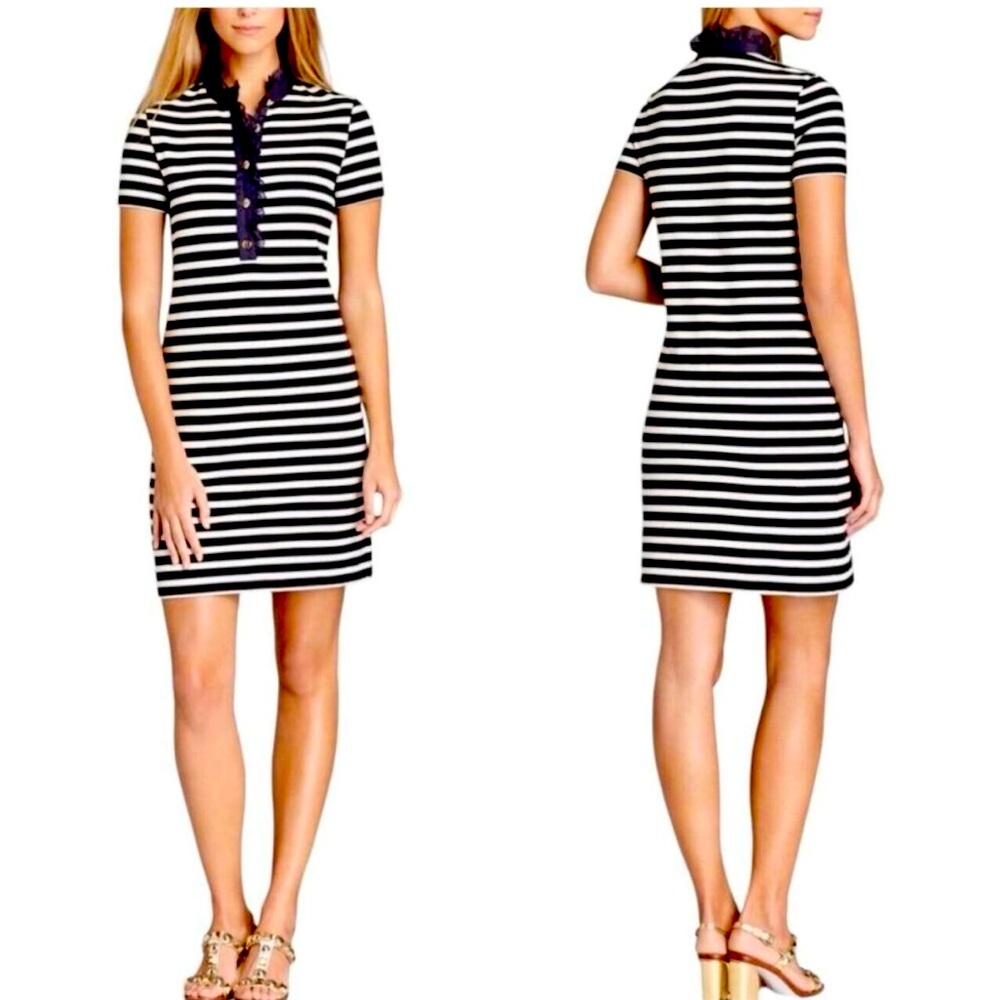 Tory Burch Lidia Striped Polo Shirtdress